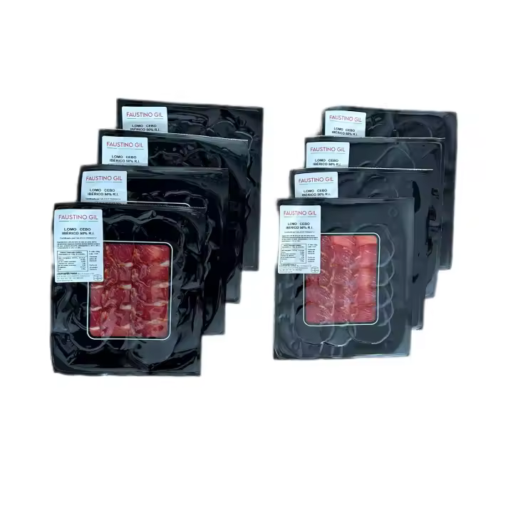 LOMO IBÉRICO DE CEBO - 8 Sobres de 100g - Elaboración tradicional - Ibéricos Faustino Gil - - 1