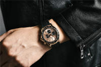 Reloj De Cuarzo PAGANI DESIGN Para Hombre Reloj De Pulsera Deportivo De Lujo Automático Con Fecha Impermeable Y Cronógrafo Dorado - details 5