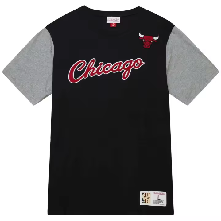 Camiseta de Manga Corta Mitchell & Ness Nba Chicago Bulls para hombre en color negro - 1
