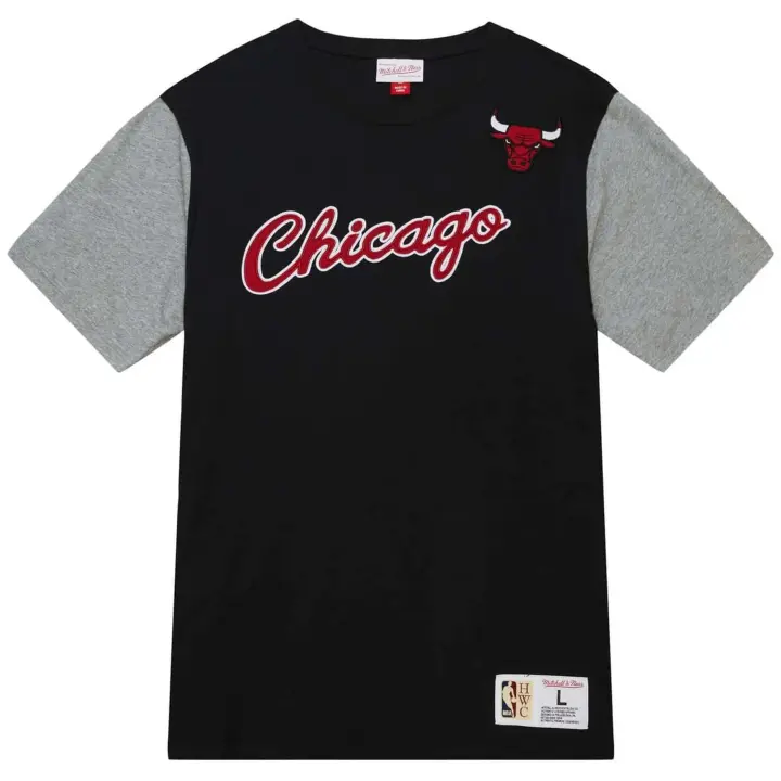 Camiseta de Manga Corta Mitchell & Ness Nba Chicago Bulls para hombre en color negro - 1