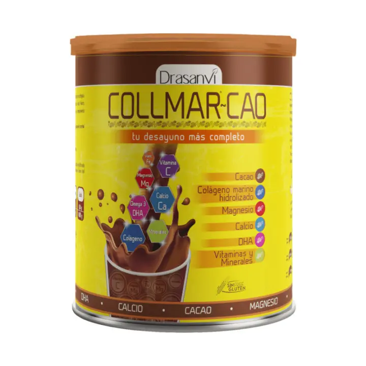 Collmar Cao 300g Drasanvi Bioclub - Cacao Desgrasado, Colágeno Marino Hidrolizado, Vitaminas C D B1 B5 B6 y B12, Hierro Magnesio y Zinc - 1
