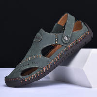 Sandalias De Verano Hechas a Mano Para Hombre Zapatos De Cuero Transpirables Antideslizantes Para Playa Y Exteriores Moda Casual Talla Verdadera - details 16