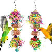 Juego De Juguetes Para Perro Parrot Colorido De Madera Para Cotorra Juguete Colgante De Mordedura Para Caja De Aves - details 5