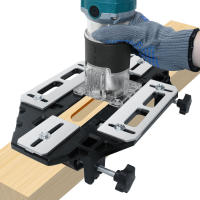 Kit De Instalación De Juego Para Aberturas De Agujeros Y Ranuras En Madera Herramienta De Carpintería Aluminio Base De Router Y Cortador De Fresadora - details 5