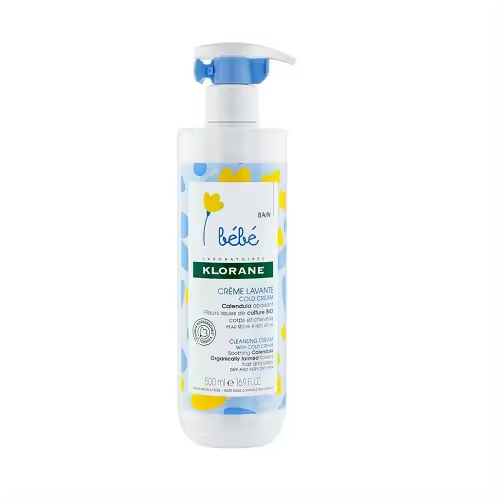 Klorane Crema Lavante Cold Cream para Bebés Delicados, Cuidado Completo para Cuerpo y Cabello - 1