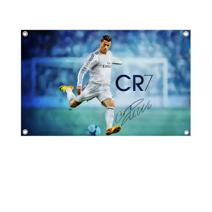 Bandera De Cristiano Ronaldo CR7 1PC Banderas Y Banderas De Polyester Para Exterior Decoración De Habitaciones Estilo Aesthetic Con Cuatro Agujeros - 1