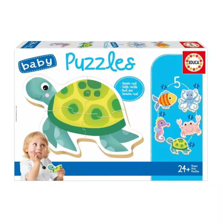 BABY PUZZLE PROGRESIVO ANIMALES MARINOS DE EDUCA - 1