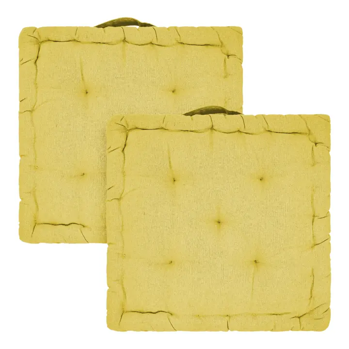 NQT Pack 2 o 4 Cojines para Acolchado Cómodo de Doble Cara de Algodón con Asa 40x40x7cm - Cojín Silla de Jardín Uso Exterior y Interior, Cojines para Bancos (Granate, Gris, Blanco, Marrón, Azul, Verde, Mostaza, Vainilla) - 1