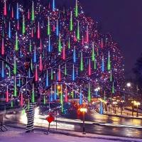 Luces De Invierno LED Para Exteriores Estallido De Meteoros Con Caída De Hielo Decoración Navideña Luz Cascada De Copos De Nieve Para El Hogar - details 11
