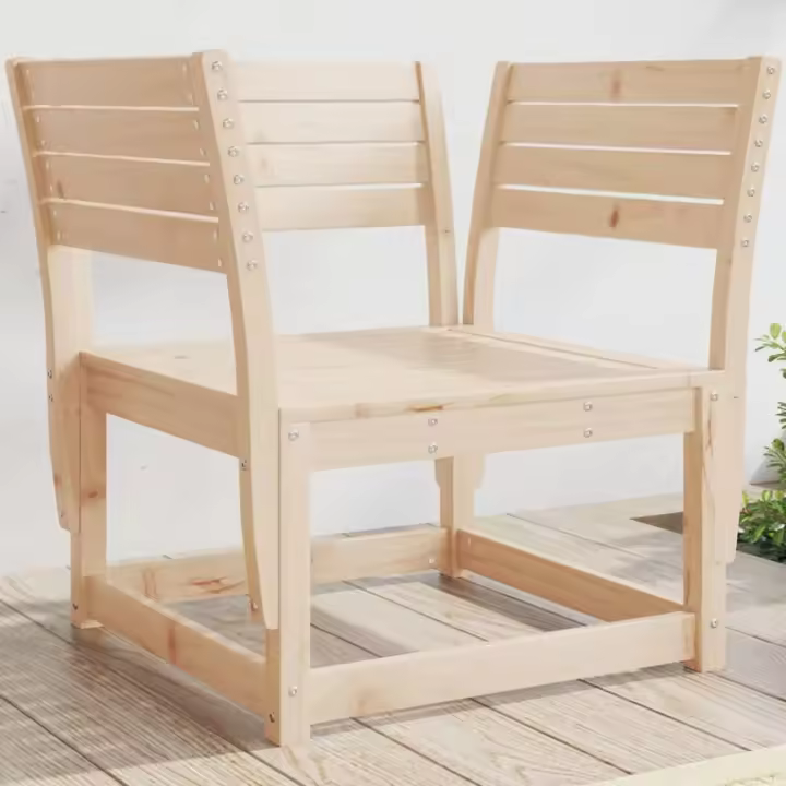 vidaXL Silla de jardín madera madera maciza de pino en color Blanco/Douglas natural/Pino natural y más | cómodas modernas ergonómicas para comedor cocina salón hogar - 1