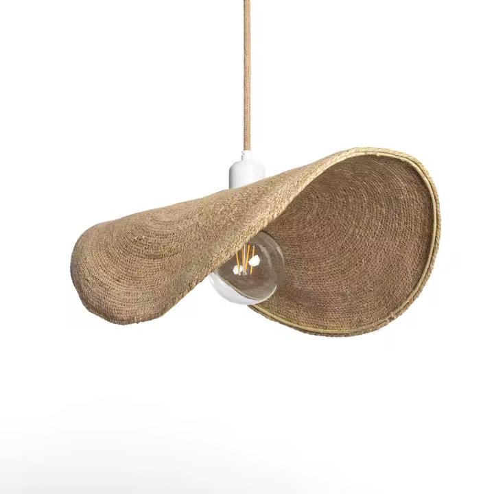 Ledkia Lámpara Colgante Fibras Naturales Devmani-L ILUZZIA Textil Natural - 1