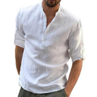 Camisa Casual Para Hombre Algodón Y Lino Suelta Manga Larga Primavera Otoño Camisa Elegante Cómoda Para Diario - details 6
