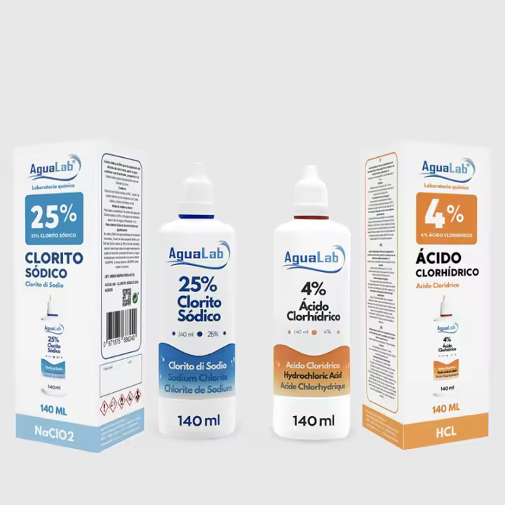 Kit Potabilizador de Agua 140 ml para la fabricación de Dióxido de Cloro  No Apto para Consumo Humano Directo. R.O.E.S.B.A. - N: 24-20/40/90-12176 - 1
