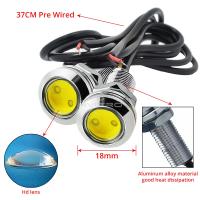 2Pcs DRL 18MM Lámparas De Ojo De Águila Para Coche Con Carcasa De Plata LED De Día Para Automóviles Luz De Parada Retroiluminación Universal 12V 9W - details 16
