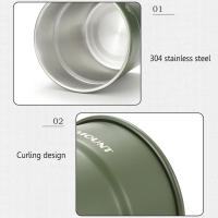 Taza De Acero Inoxidable 300ml Portátil Para Camping Viajes Y Senderismo Pila De Tazas De Café Leche Vino Y Cerveza - details 6