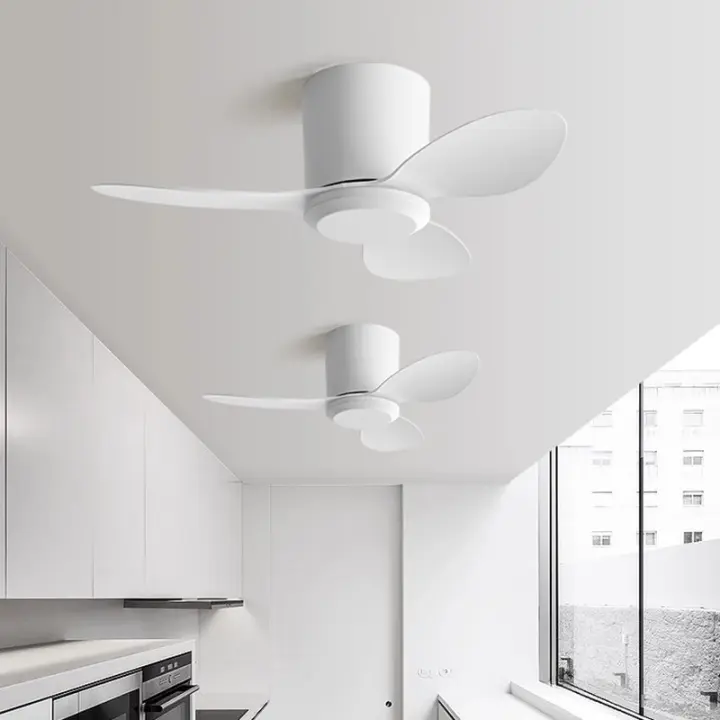 Ventilador de techo con luz, mando a distancia con temporizador, 6 velocidades, apto para salón, dormitorio (blanco)65*65*20cm - 1