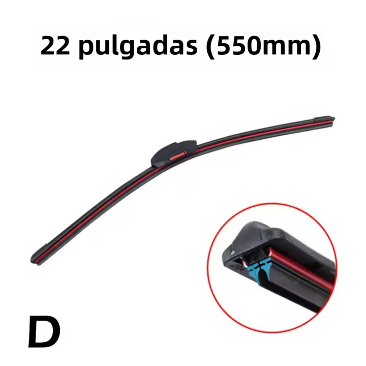 LimpiaFrenos Puntas De LimpiaFrenos Universal Para Coche Limpieza De Ventosa Frontal Doble Línea De Goma Suave Sin Marco - 1