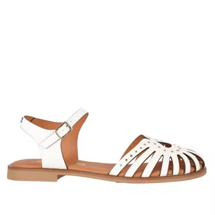 Chika10 sandalia plana estilo romana para mujer musaka 14 color blanco - 1
