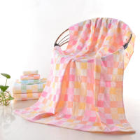 Toalla de gasa, toalla de algodón, doble capa, fina, jacquard, toalla facial, algodón puro, rejilla absorbente de agua, verano - details 6