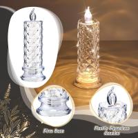 Vela De Cristal LED Sin Llama Luz Transparente De Poder Batería Lámpara Nocturna Para Decoración De Bodas Fiestas Cumpleaños Navidad Halloween - details 3
