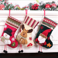 Calcetines De Navidad Con Diseño De Santa Claus Y Payaso De Nieve Adorno De Árbol De Navidad Bolsa De Dulces Para Niños Decoración De Calcetines De Navidad - details 0