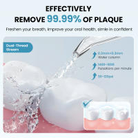 Sejoy Water Flosser Cordless Oral Irrigator Para Limpieza Dental Con 5 Brocas Dentales Portátil Para Viaje Y Hogar IPX7 - details 8