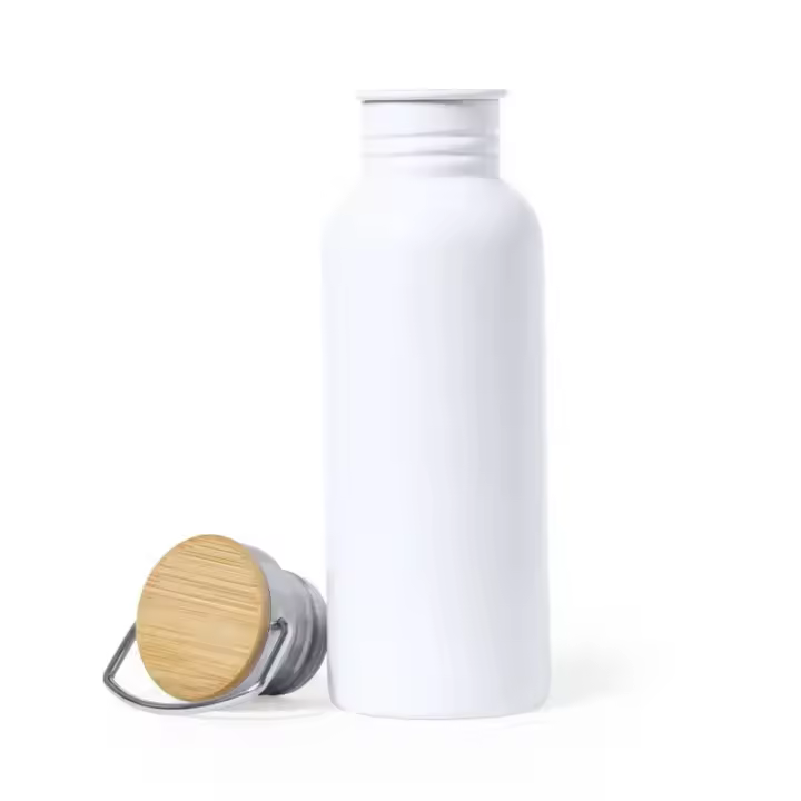 Bidón de Acero Inoxidable y Bambú PREUK, 750 ml, Ideal para Sublimación - 1