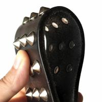Correa De Cuero Ajustable Con Espikes Para Perros Pug Diseño De Collar Para Mascotas Pequeñas Medianas Y Grandes Colores Negro Y Marrón - details 8