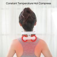 Masajeador Cervical De 4 Cabezas Con Ajuste De Fuerte USB Inteligente Con Voz De Calentamiento Masajeador De Cuello Blanco - details 0