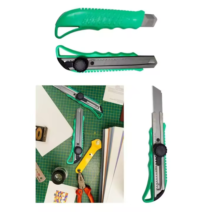 JARDIN202 - Cúter Preciso Verde Retráctil 18mm: Herramienta Versátil con Guía de Acero Inoxidable - 1