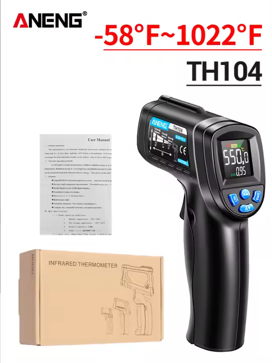 ANENG TH104 Gun Termómetro Infrarrojo Portátil -50~550℃ Con Sensor De Láser Pantalla VA Medidor De Temperatura Térmico Imagenadora Herramienta Pyrometer - 1
