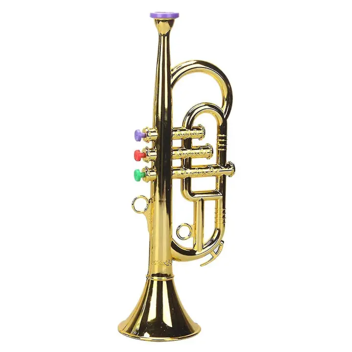 Trumpet 3 Tones Musical Wind Instruments For Children Toy Gold - 1
