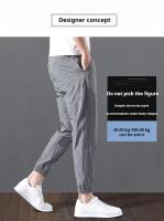 Pantalones Casuales De Verano Tendencia Pantalones Ice Silk Transpirables De Talla Grande Estilo Coreano Vintage 90s Para Hombres - details 2