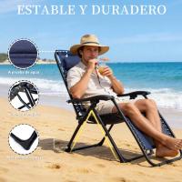 Tumbona Gravedad Cero Premium Plegable y Reforzada (Soporta 120kg) – Silla Reclinable Antideslizante y Portátil para Jardín, Terraza, Playa y Camping marca allpercom - details 3