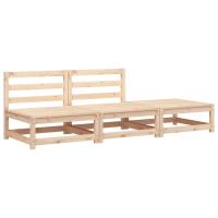vidaXL Sofá jardín sin reposabrazos con reposapiés madera maciza pino Pino natural, Marrón pino, Douglas natural Conjunto Terraza Muebles Jardín Exterior Juego de Muebles de jardín Mueble Jardín Exterior Muebles de Salon Exterior - details 0