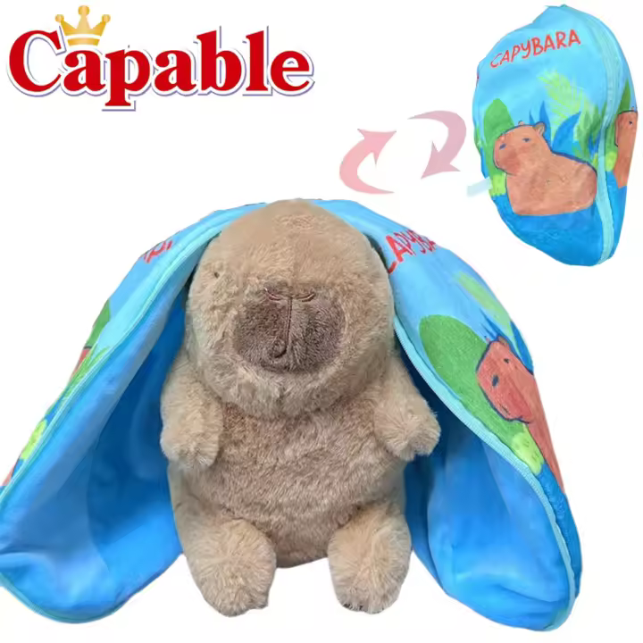 Muñeco De Peluche Capybara 20cm Transformable En Fruta Juguete Creativo Para Niños Regalo De Cumpleaños O Navidad Material Suave PP Recomendado Para Adolescentes Y Adultos - 1