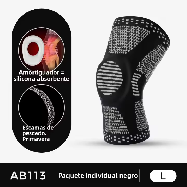 1Pcs Soporte De Rodilla Completo De Silicona Con Resorte Protección De Mecisus Compresión Y Medial Para Hombres Y Mujeres Correr Deportes - 1