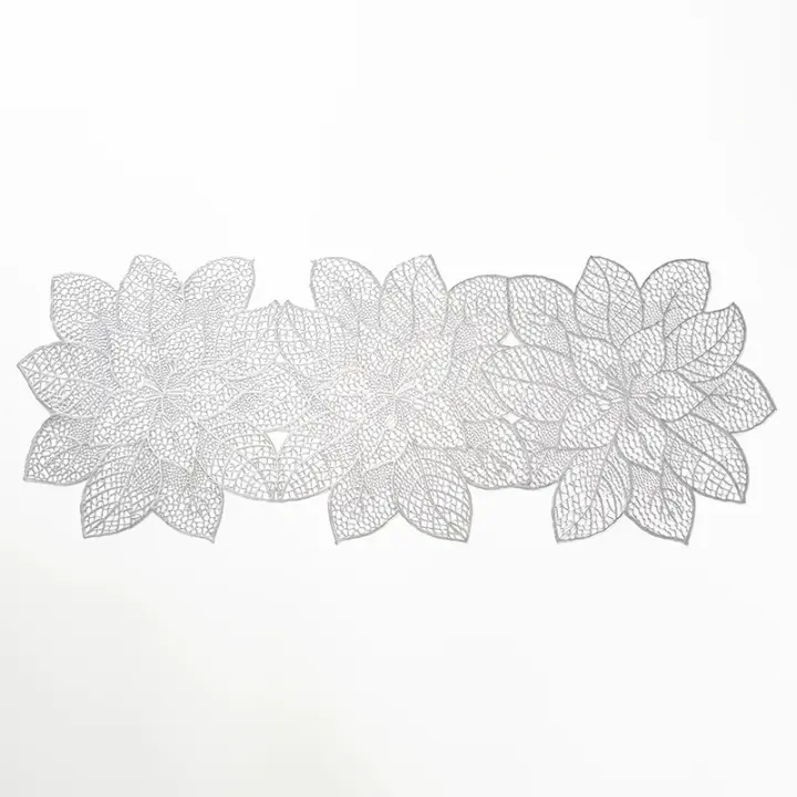 Mantel Individual De PVC Dorado Zijinhua Con Diseño De Encaje Y Almohadilla De Comedor Lujo Ligero Resistente a Altas Temperaturas - 1