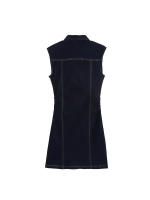 Vestido Mini De Verano Para Mujer En Denim Estilo Elegante Con Cuello En V Y Bolsillos Detalles Elegantes Vestido Largo Antebrazo - details 1