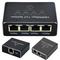 Switch Ethernet Splitter 1000 Mbps Ethernet Splitter LAN Switch 2/3/4 Puertos RJ45 Network Splitter con Cable de alimentación Tipo C, Switch Gigabit para Ordenador, concentrador, Router, TV - details 0
