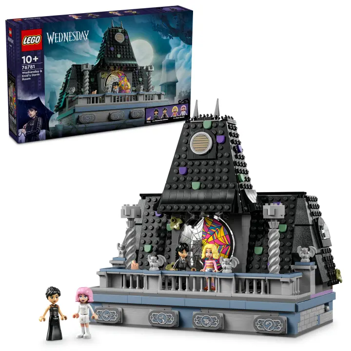 LEGO 76781 Miércoles Dormitorio de Miércoles y Enid Regalo, Academia Nunca Más, 4 minipersonajes - 1