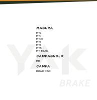Pastillas de Freno Bicicleta - YB024 - Magura MT Trail Campagnolo H11 Campa Road Disc - details 2