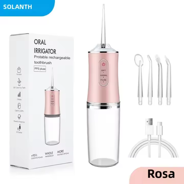  Irrigador Dental Eléctrico Portátil Con 4 Boquillas Limpiador Oral Máquina De Lavado De Boca 200ml Frecuencia De Pulso - 1