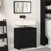 Gabinete de baño vidaXL con espejo de madera de roble negro 60x33x61 cm de madera de ingeniería - details 0