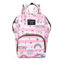 Mochila De Maternidad Con Estampado De Dibujos Animados Gran Capacidad Para Almacenamiento De Botellas De Bebé Y Diaper Bolsa De Moda Para Mujeres Con Mochila Suave Y Cinturón De Aire - details 17
