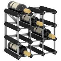 vidaXL Botellero para botellas madera maciza de pino negro en Set de 12/42/72 y más - details 0