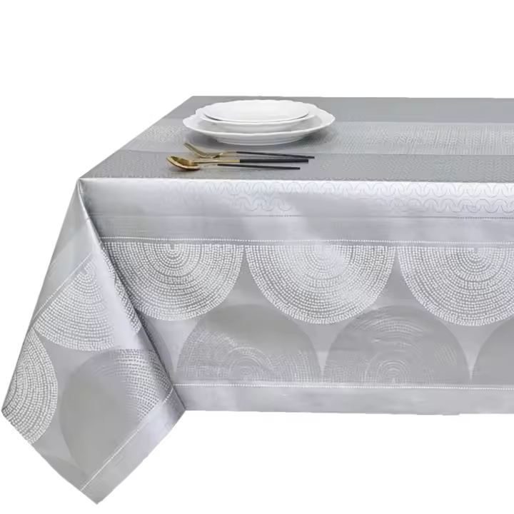 Mantel PVC, Mantel de hule, Ideal para el hogar, Cocina, Comedor, Fácil de limpiar,Apto para todas las mesas, moderna ，Plata - 1