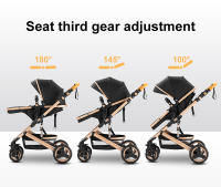 YAZOCO - Cochecito de bebé plegable con marco de aluminio, carrito de lujo 3 en 1, coche alto para recién nacidos con gran espacio cómodo - details 1
