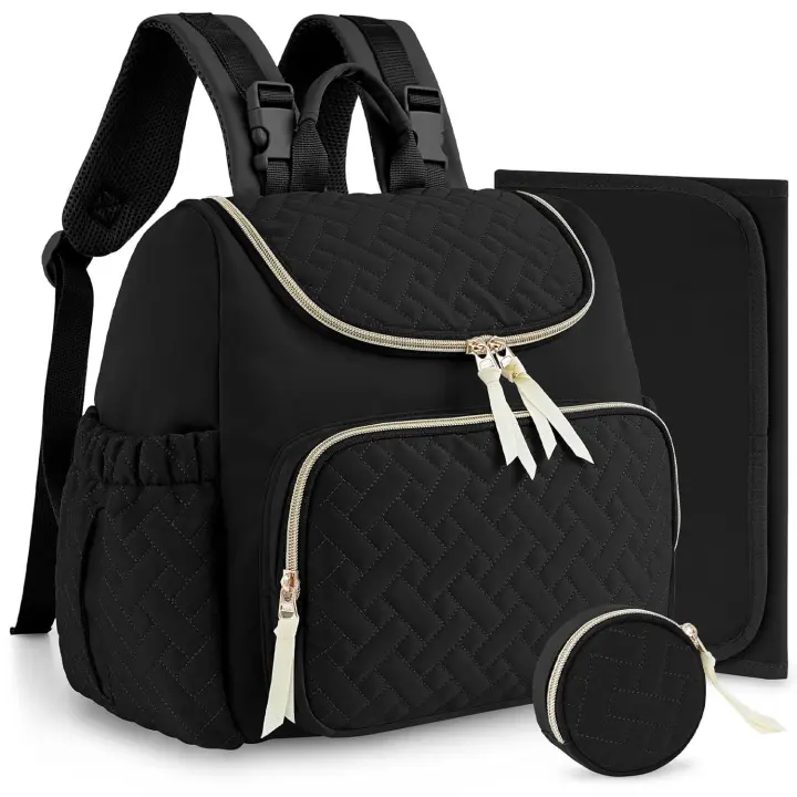 Bolso de mano para pañales, gran capacidad, impermeable, para mamá, de viaje, con caja para chupete y cambiador. - 1