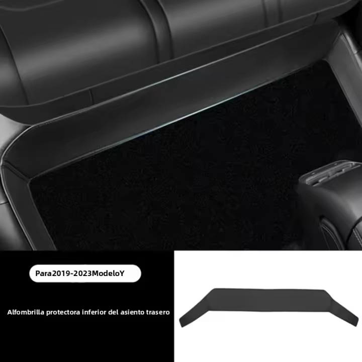 Alfombra Protectora De Asiento Trasero Para Tesla Model Y Model 3 Highland Cuero Completo Alrededor De Asiento Anti- Suciedad Tapete De Patada Accesorios De Coche - 1